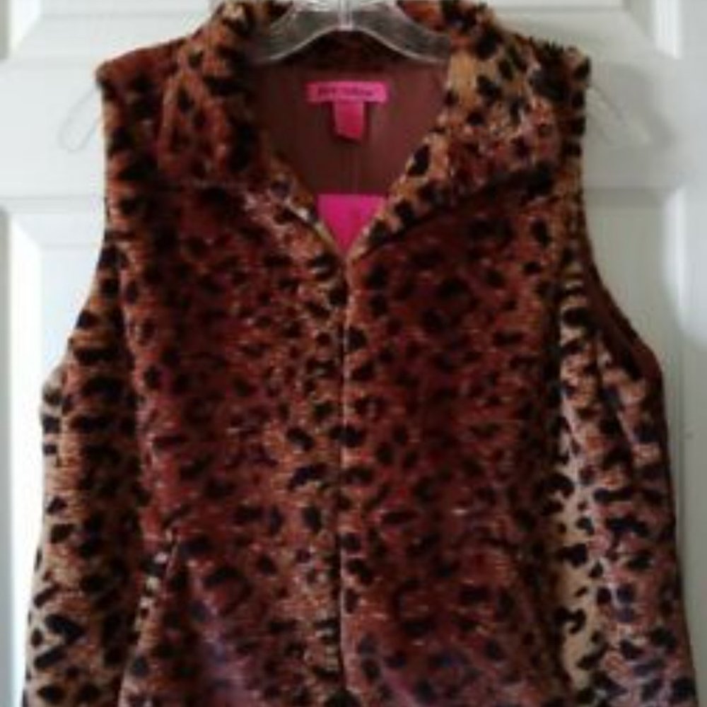 Betsey Johnson Faux Fur Vest, M